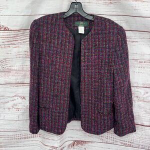 Orvis Womens Tweed Blazer Jacket Size 10 Plaid Pockets Vintage Made‎ USA
